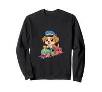 Dog Riding Train Cute Kawaii Cartoon Rail Adventure Sweatshirt