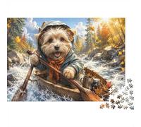 Dog River Adventure 1000 Pieces Mini Jigsaw Puzzle for Adults | 52x38cm Cardboard, Living Room Decor, Durable Structure, Birthday Gift, Mind Relaxation