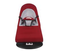 Dog Rocking Chair, Foldable Pet Rocker Bed for Small Dogs and Cats, Height Adjustable Portable Rocking Pet Chair with Washable Cover, Sturdy Steel Frame for Indoor Use (Wine Red Cotton Fabric)