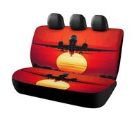 Dog Romantic Red Sunset Plane Car Seat Cover Scratchproof Rear Seat Protector Waterproof & Easy Install Universal Fit Back Seat Covers for Suvs Trucks Sedans Vans Automotive Interior Accessories
