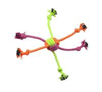 Dog Rope Chew Toy with Knotted Ends, 35 cm, Multicolour | Tug-of-War Play, 5 Rope Arms, Durable Braided Rope, Interactive Dog Toy, For Large & Small Dogs