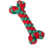 Dog Rope Chew Toys for Christmas, Bone-Shaped Cotton Teethers, Festive Set for Small to Large Dogs, Interactive Pet Toy Collection