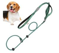 Dog Rope - Recall Training Rope | Heavy Duty 5.6ft Easy Control Lead With Soft Padded Handle For Large, Medium Dog Training, Hunting, Camping, Backyard, Park (Orange, Black, Green) (Nylon/Metal)