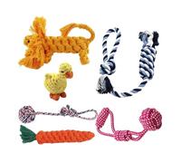 Dog Rope Toy | 6 Interactive Cotton Toys for Dogs | Interactive Rope Chewing Toys - For Small and Large Breeds, Strong Chewers, Enrichment and Antinoia, Puli