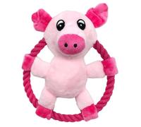 Dog Rope Toy Animal Shape Teething Game with Squeaker