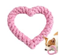 Dog Rope Toy Anti-Bite Safe Woven Tug Rope | Dog Chew Toy Heart Shape Tough Aggressive Chewers Teething Puppy Small Medium Large Dogs Interactive Play Tug Of War Fetch