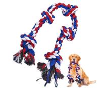 Dog Rope Toy | Puppy Teething Toys | Teeth Cleaning Rope | Interactive | Long-lasting | 90x5x5cm | Blue And White | Red White And Blue | For Pets