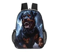Dog Rottweiler with Thunder Funny Clear Backpack Waterproof Transparent Bag See Through Rucksack with Adjustable Straps