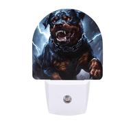 Dog Rottweiler with Thunder Funny Night Light Plug in Wall Auto Sensor LED Nightlight for Hallway Bedroom Kitchen Stair