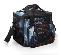 Dog Rottweiler with Thunder Waterproof Insulated Lunch Bag with Handle