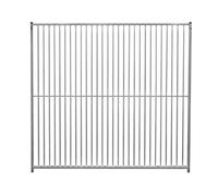 Dog Run Panels Galvanised Steel Kennel Heavy Duty Walk In Animal Enclosure Pen Fence Playpen Outdoor Support Bar 5cm Bar Spacing 1.84m x 2m Modular FREE Ground Fixing Brackets & Fixing Kit Silver