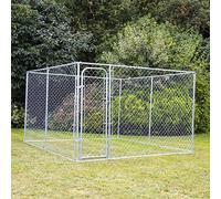 Dog Run Puppy Enclosure 3m x 3m with 32mm Galvanised Steel Frame and Chain Link Fencing by Cozy Pet Chicken Runs Whelping Pen 10ft x 10ft. Model DR03