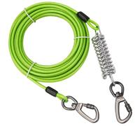 Dog Runner for YardDog Tie out Cable, 20ft Long Dog Leash with Spring and Swivel Clips, Heavy Duty Runner Cable Up to 457kg Pull Force, Chains for Outside Yard Camping
