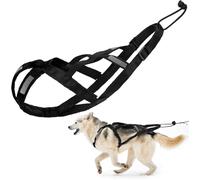 Dog Running Harness, Adjustable Dog Pulling Harness for Large Dogs, X-Back Training Harness for Running and Pulling Activities (Black, L)