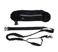 Dog Running Leash Waist Bag Nylon Hands Free for Walking | Black, Can be Worn as Fanny Pack the Shoulder, Easy Attach and Release