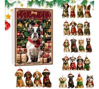 Dog s 2025 24 Day Count Down To Christmas 2D Acrylic Dogs Ornaments 24 Days Advent Dog Pendant Calendar Christmas Tree Decorations Countdown Calendar For Dogs Lovers