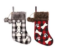 Dog’s Christmas Stockings With Plush Top For Pet Puppy For Collect Stockings Bag Stockings Home Holiday Su