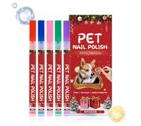 Dog Safe Nail Polish | Waterproof 5-Piece Quick-Dry,Christmas Doggy Nail Polish Set,for Pet Puppy Kitten Medium Large Daily Travel Grooming Styling Holiday Party Events