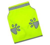 Dog Safety Vest - S M L Chest 36-75cm Back 25-40cm Neck 35-60cm Polyester Hi Vis Canine Harness Fluoro Paw Print Outdoor Night Walk Training Hunting Hiking Apparel | Low Light Pet Visibiss
