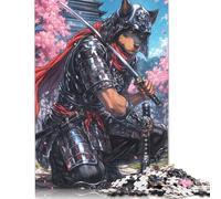 Dog Samurai Warrior Animal Puzzle Brain Teaser 100% Recycled Cardboard Jigsaw Puzzle for Women Men 1000pcs (26x38cm)