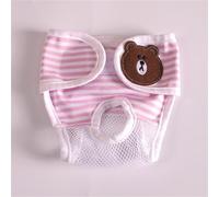 Dog Sanitary Pants Anti-nuisance Pants Suitable For Untrained Puppies Menstruation Underwear Female Small Dog(Pink mesh version,S)