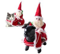 Dog Santa Claus Outfit - Christmas Pet Clothes Riding Funny Suits Hat Cosplay Costume For Small Medium Large Dogs Cats