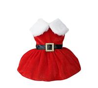 Dog Santa Suit - Dog Cat Christmas Costume, Santa Suit For Small Dog, Dog Cat Christmas Costume, Gold Velvet Fabric Pet Costume Outfits Red Christmas Role Playing Costume Winter Party