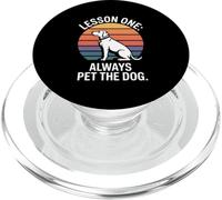 Dog Saying Lesson One Always Pet The Dog PopSockets PopGrip for MagSafe