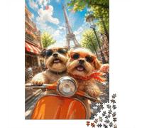 Dog Scooter Tower Jigsaw Puzzle, 1000 Pcs Indoor Adult Game