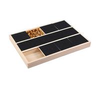Dog Scratch Board with Treat Box, Dog Nail File Board with Treat Box, Dogs Nail Scratchings Boards, Wood Built Dogs Scratches Mat That Safely Files Nails During Activity Time Black Wooden Pad