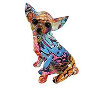 Dog Sculpture Animal Statue Resin Multi Color Modern Chihuahua Statue Dog Figurine Home Decoration Room Office Home Decor, Alphabet Graffiti