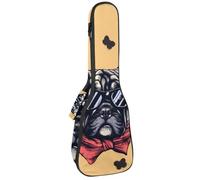 Dog Seamless Pattern French Bulldog Ukulele Case, Padded Bag for 23 Inch Concert Ukulele, Waterproof & Durable