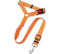 Dog Seat Belt Car Harness Seatbelt for Pet Cars Safety Lead Adjustable Clip Restraint Headrest Elastic Bungee No Tangle Leash for Small Medium Puppy in Vehicle Travel (Orange)