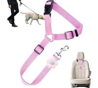 Dog Seat Belt - Dog Car Harness, Adjustable Nylon Pet Harness, Roll-Up Safety Belt for Small and Medium Pets, Back Seat Protection when Travel, Safe Vehicle Holding