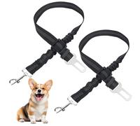 Dog Seat Belt for Cars UK,Adjustable Dog Car Seatbelt with Elastic Bungee Buffer,Durable Pet Car Harness 360 Degree Swivel Attach Won't Twist, Reflective, Easy to Use