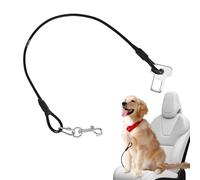 Dog Seat Belt Harness for Car, Dog Car Seat Belt Restraint System, Coated Wire Seat Belt Clip for Dogs and, Heavy Duty Safety Belt for Puppy Vehicles with Rob