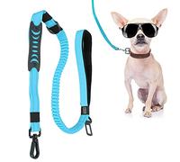 Dog Seat Belt, Retractable Dog Car Seat Belts Adjustable Heavy Duty Elastic Dog Harness with Elastic Bungee Buffer for Shock Attenuation(blue)