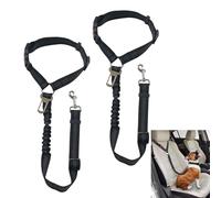 Dog Seat Belts For Cars, 2 PCS Headrest Dog Car Seat Belt, Adjustable Dogs Car Seat Belt Strong Leads Harness with Buckle for Dogs Pets Safety(Black)
