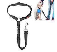Dog Seat Belts for Cars - Dog Seat Belt Adjustable Elastic Bungee - Strong Durable Dog Car Harness - Car Dog Seat Belt 360 Degree Swivel Attach Won't Twist, Reflective