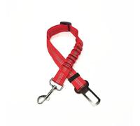 Dog Seat Belts for Cars - Seat Belt Adjustable Elastic Bungee - Strong Durable Dog Car Harness - Seat Belt 360 Degree Swivel Attach Won't Twist, Reflective, Easy to Use (Red)