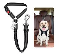 Dog Seat Belts For Cars Uk Headrest Dog Car Seat Belt Adjustable Dog Car Harness Pet Seatbelt Anti Shock Elastic Puppy Restraint Strong Leash Leads For Dogs Safety (BLACK BELT WITH BUCKLE)