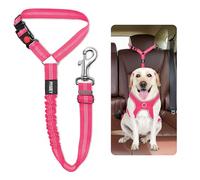 Dog Seat Belts For Cars Uk Headrest Dog Car Seat Belt Adjustable Dog Car Harness Pet Seatbelt Anti Shock Elastic Puppy Restraint Strong Leash Leads For Dogs Safety (PINK)