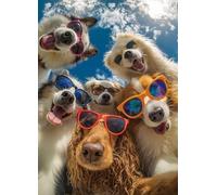 Dog Selfie Jigsaw Puzzles 1000 Pieces for Adults -Challenging Fun Puppy Road Trip Art, Premium Matte Finish, 27.56 x 19.68 Inches, Perfect for Game Nights