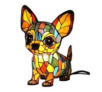 Dog Series Art Night Light,Corgi and Pug Lamp,Colorful Resin French Bulldog Tabletop Night Light, Cute Pet Dogs Themed Led Bedside Lamps with Warm Ambient Glow, Home Room Decor (Chihuahua)