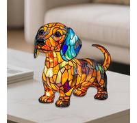 Dog Series Art Night Light, Lions Dog/Dachshund/Bomei/Sharpee/ Golden Retriever/Schnauzer/Bagitte Shape Table Lamp, Stained Resin Animal Table Lamp, Cute Pet Dogs Themed Bedside Lamp, Home Room Decor
