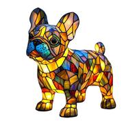 Dog Series LED Table Lamps Corgi Lamp and Pug Lamp Resin Stained Glass Lamps Cute Pet Dogs Themed Art Night Light Fun Gift for Dog Lovers (D)