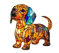 Dog Series LED Table Lamps Corgi Lamp and Pug Lamp Resin Stained Glass Lamps Cute Pet Dogs Themed Art Night Light Fun Gift for Dog Lovers (C)
