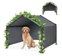 Dog Shade Shelter Outdoor Tent for Small Medium Large Dogs, Waterproof Sun Protection Pet House for Dogs, Small Animals and Livestock, Pet Canopy with Upgraded Doors and Ground Nails