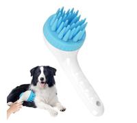 Dog Shampoo Scrubber, Puppy Scalp Massager, 19 x 7.5 x 9 cm/7.48 x 2.95 x 3.54 Inches Long Handle Press Shampoo Brush for Dogs, Cats, Grooming, Soothing Abs + Silicone