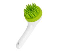 Dog Shampoo Scrubber, Puppy Scalp Massager, 19 x 7.5 x 9 cm/7.48 x 2.95 x 3.54 Inches Long Handle Press Shampoo Brush for Dogs, Cats, Grooming, Soothing Abs + Silicone